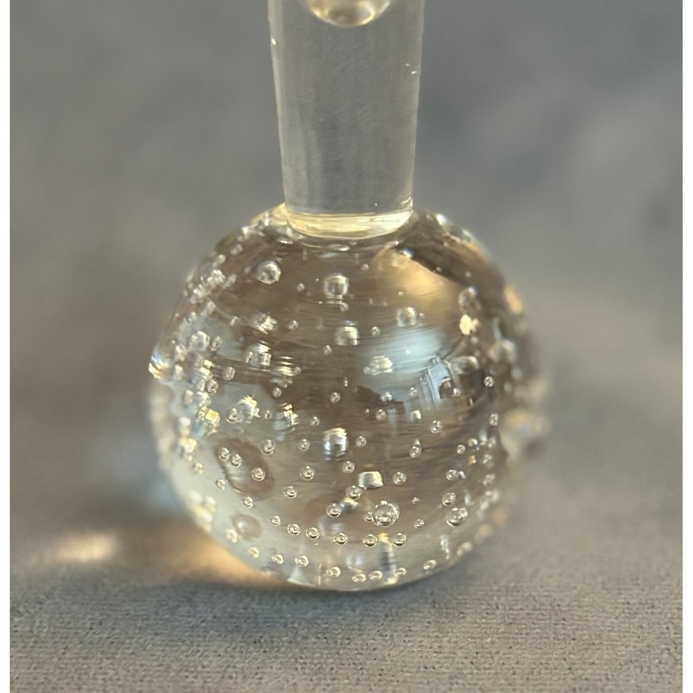 Vintage MCM Clear Art‎ Glass Bud Vase Bullicante Bubble Base Murano Style 10" - Picture 2 of 5